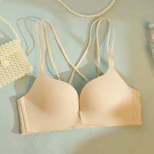 前扣内衣女小胸聚拢加厚上托胸罩无钢圈文胸美背2023新款爆款