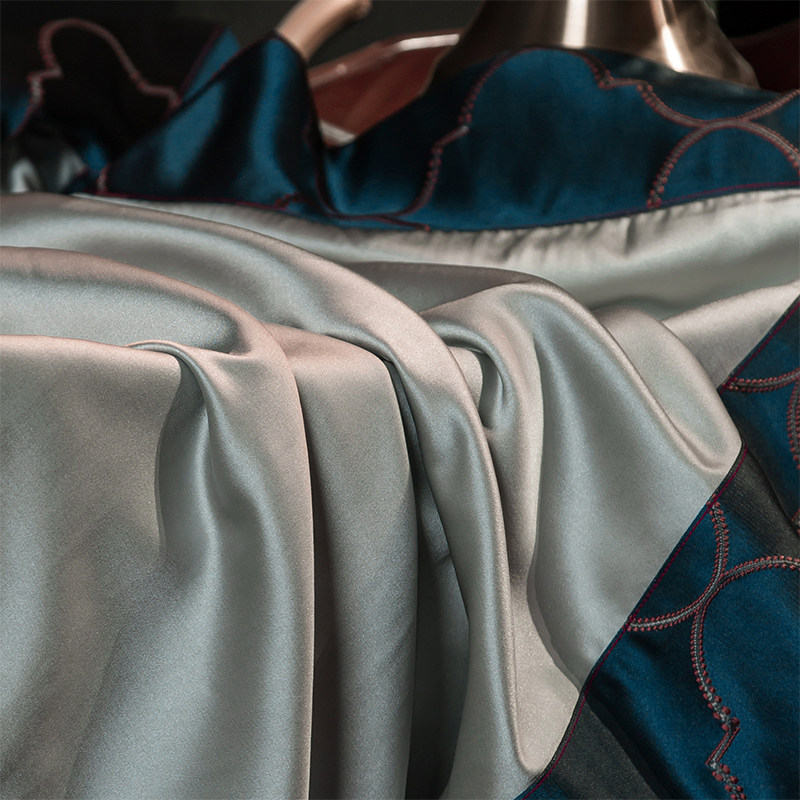 欧式床上用品四件套高档奢华多件套红色婚庆全P棉被套刺绣六八十