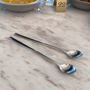 精致到骨子里!长柄316不锈钢咖啡勺搅拌棒蜂蜜甜品勺子奶茶勺加长