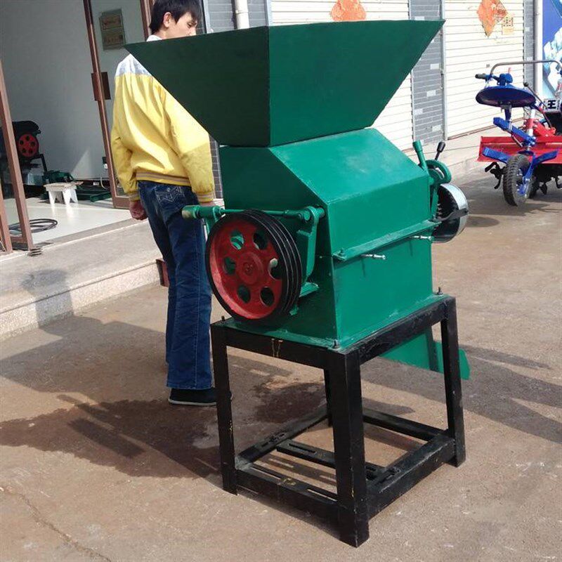 家用小型电动粮食压扁挤扁机 对辊式h挤扁机酒厂高粱对辊粉碎机