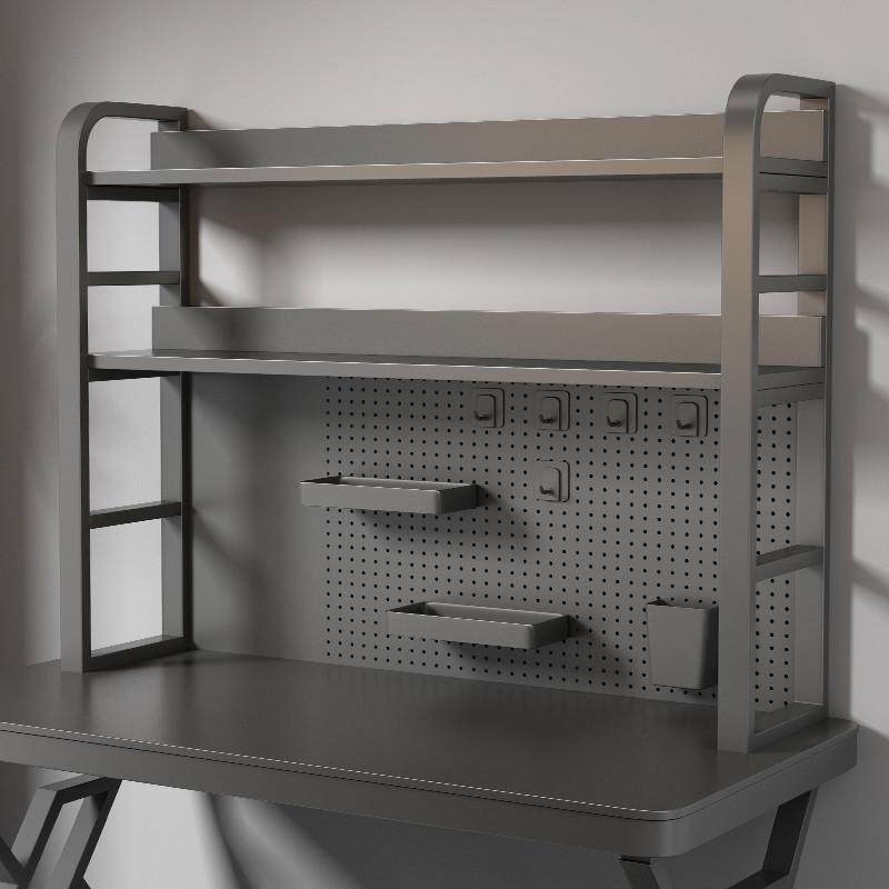 多层铁书桌书架电脑桌置艺风学生宿舍整理电架洞洞板物桌上带竞,收纳整理,书桌收纳置物架,淘宝优惠券,粉丝福利购,淘宝优惠卷