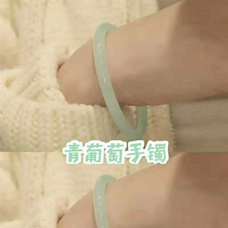 一步一响玻璃仿玉叮当镯一对闺蜜森系手镯新款手链汉X服配饰手饰