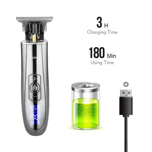 Head Hair Clipper USB Display Bald LCD Trimmer Rechargeable
