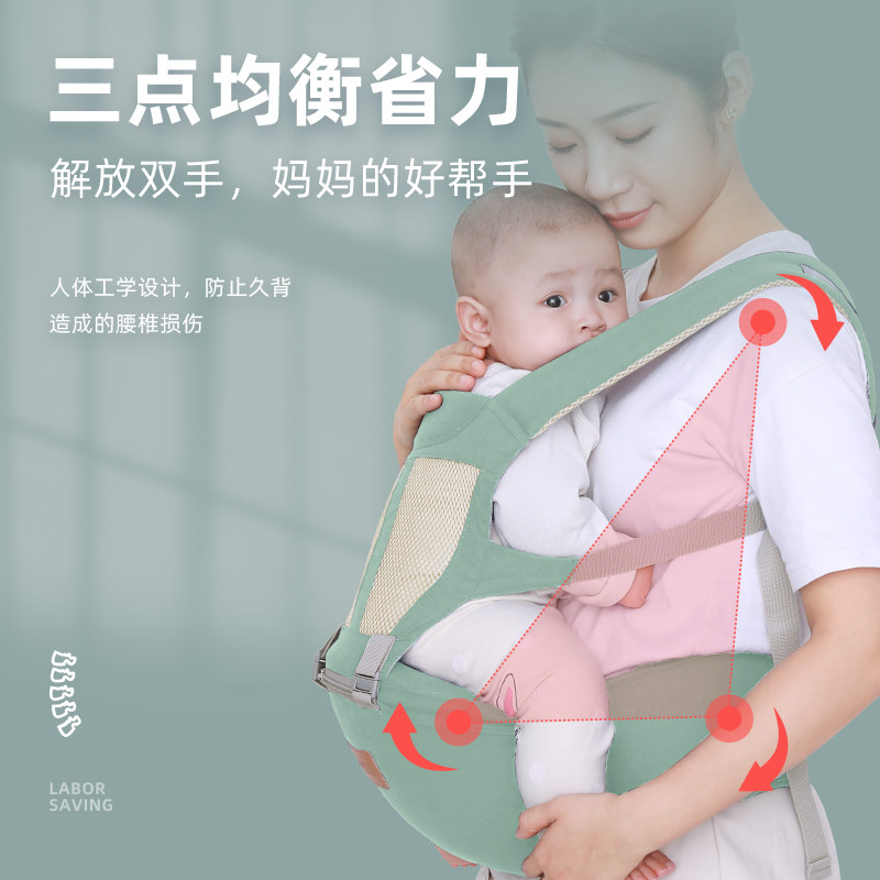 宝宝背带腰凳婴儿夏轻便出行四季前抱式前后两用外出简易抱娃神器