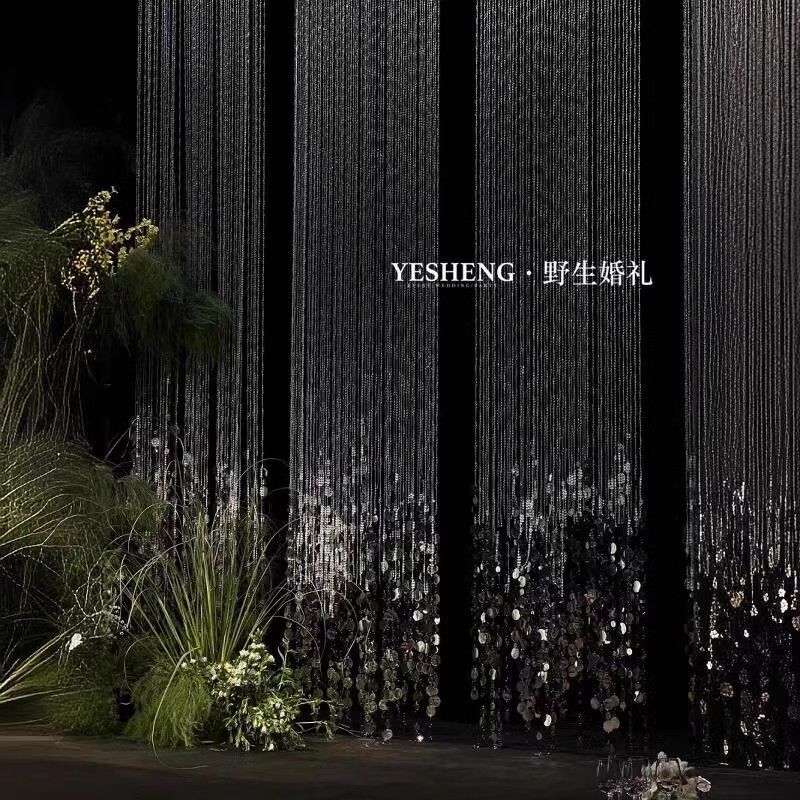 新款亚克力水晶珠帘银色亮片挂件婚庆酒店宴会厅圆片背景布置,节庆用品/礼品,路引,淘宝优惠券,粉丝福利购,淘宝优惠卷