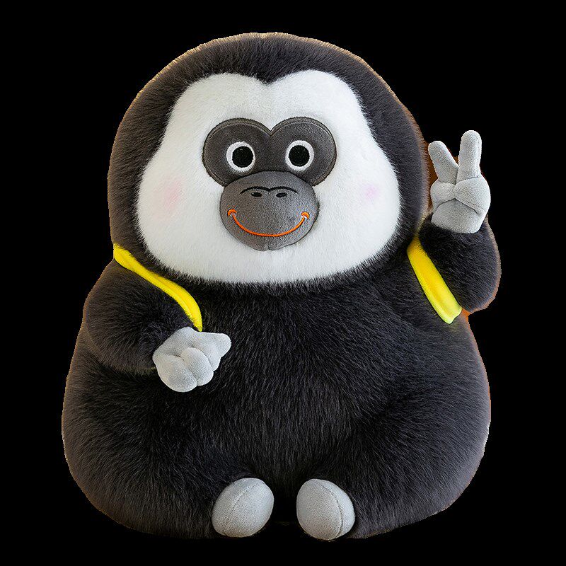 丑萌白面僧面猴子玩偶比耶大猩猩公仔毛绒玩具抱枕娃娃红山动物园