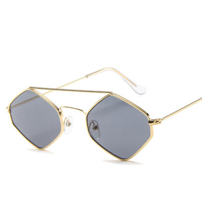 速发Fashion Diamond Sunglasses Women Retro Metal Double Beam