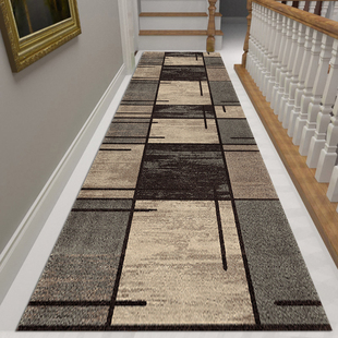 网红北欧走廊地毯家用过道玄关防滑门厅地垫床边毯简约现代可剪裁
