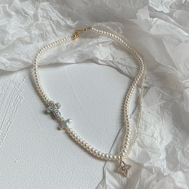 《神的旨意》·周年限定古董级别高亮老螺纹珍珠项链耳饰时尚百搭