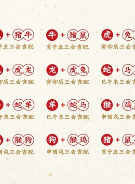 三会生肖吊坠猴鸡狗申q酉戌猪鼠牛亥子丑虎兔龙寅卯辰蛇马羊巳午