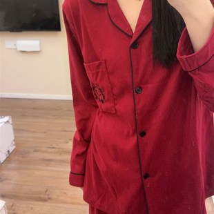 韩系卡通小龙红色本命年结婚喜庆睡衣女德绒加厚长袖 长裤 家居套装