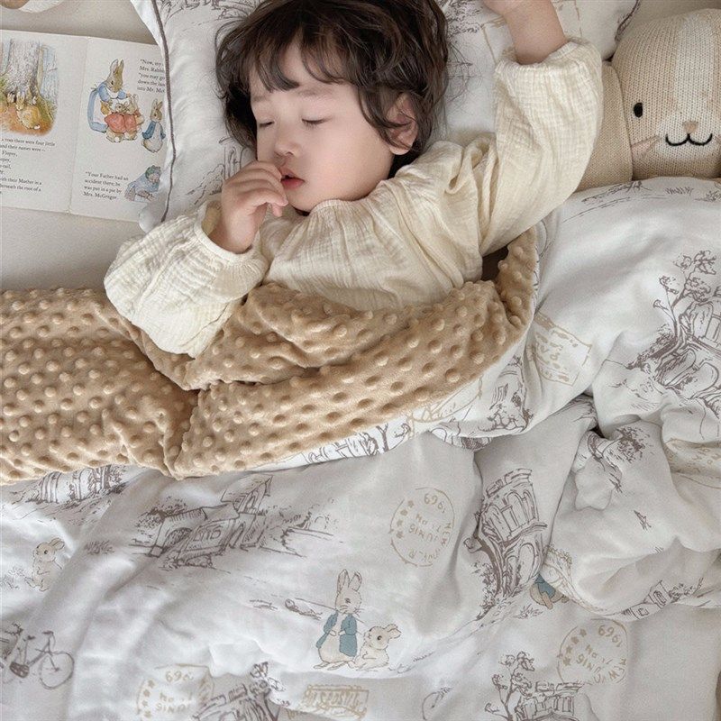 A类卡通可爱竹棉纱布豆豆被子儿童可水洗春秋被 加厚保暖单人冬被,床上用品,化纤被,淘宝优惠券,粉丝福利购,淘宝优惠卷