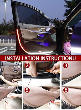 LED Car Door Welcome Light Safety Warning Streamer Lamp Stri