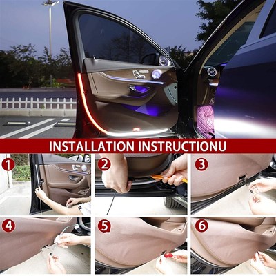 LED Car Door Welcome Light Safety Warning Streamer Lamp Stri