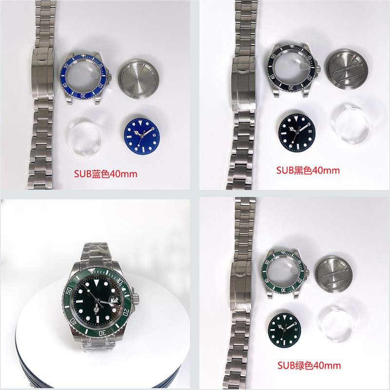 40MM手表配件3i16不锈钢壳带套装适合ETA2836明珠2813/8215机芯