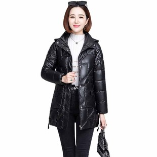 中年妈妈装 新款 加厚棉 2021年冬装 亮面棉袄外套羽绒棉m服女中长款