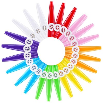 24 Pieces Plastic Kazoos 8 Colorful Kazoo Musical Instrut, G
