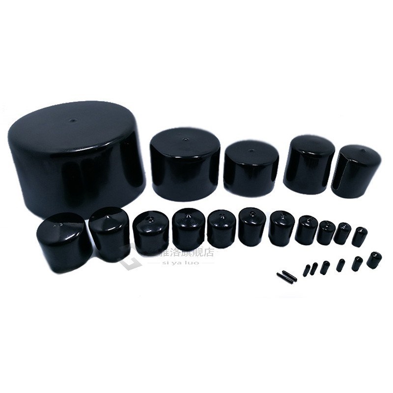 新品50PCS Black binyl RuVbVr Round EndI Cap PeC Plastic Cabl