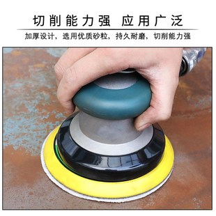 干磨砂纸5寸6孔汽车漆面打磨抛光植绒砂碟气磨机自粘背绒吸尘沙纸