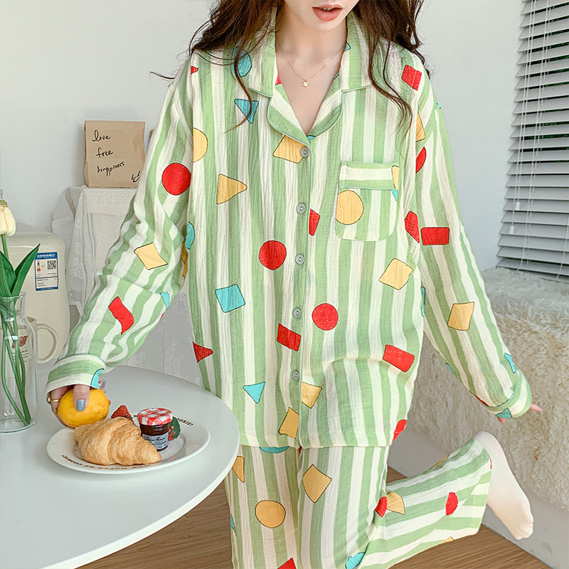 月子服夏季薄款产后纱布纯棉孕妇两件套哺乳睡衣春秋怀孕宽松家居