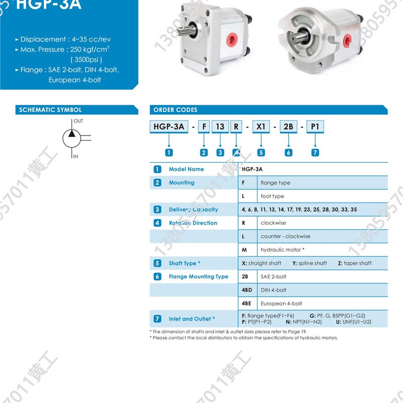 直销新品齿轮泵HGP-3A-F14R HGP-3A-F17R GHGP-3A-F19R HGP-3A-F2