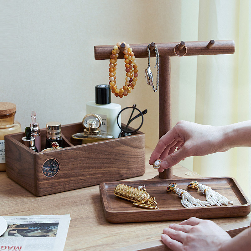 黑胡桃木挂钥匙收纳架进门口玄关客厅家用托盘桌面置物架新婚礼物,家居饰品,桌面摆件,淘宝优惠券,粉丝福利购,淘宝优惠卷