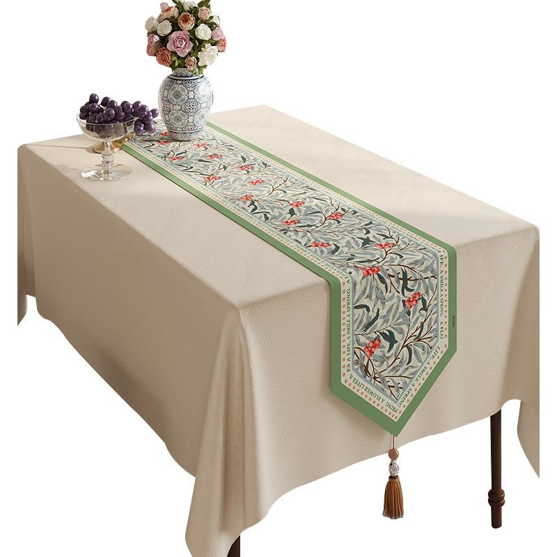 秘灵花园长条形流苏桌旗桌布家用茶几茶旗电视柜边柜防尘盖布盖巾,居家布艺,桌旗,淘宝优惠券,粉丝福利购,淘宝优惠卷