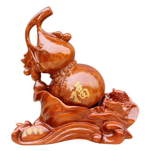 工厂销花梨木雕葫芦摆件福禄红木实木工艺品办公室客厅.家居玄关