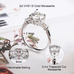 Ring Lab Engagement Rings Women Diamond 速发Moissanite for