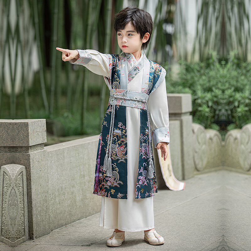 汉服男童夏季新款妆花古装中国风唐装幼儿园帅气儿童国学服武侠客