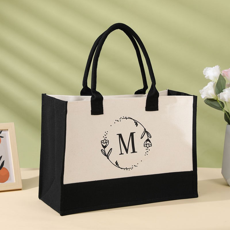 麻布袋定制帆布托特包加厚防水帆布袋购J物手提袋大容量通勤亚麻