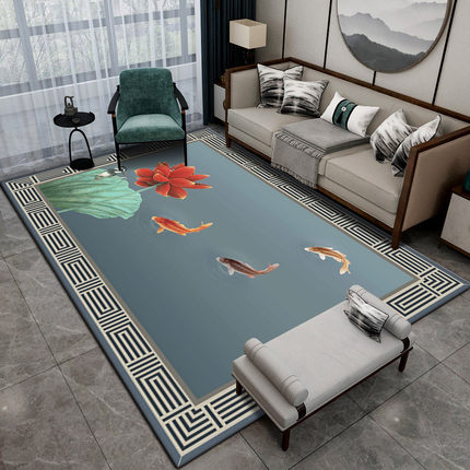 急速发货新中式客厅地毯茶几垫简约现代北欧卧室床边地垫家用定制
