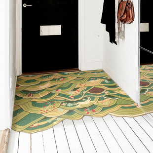 开门见山绿色日式可裁剪地毯门口进门入户地垫大面积脚垫家用垫子