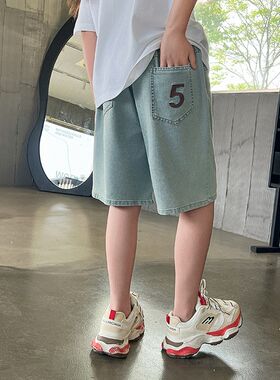 胖女童短裤儿童夏季加肥加大薄款裤子宽松中裤软牛仔五分裤半截裤