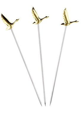 3PCS Stainless Steel Swizzle s Fruit  Cocktail Pick for Kitc
