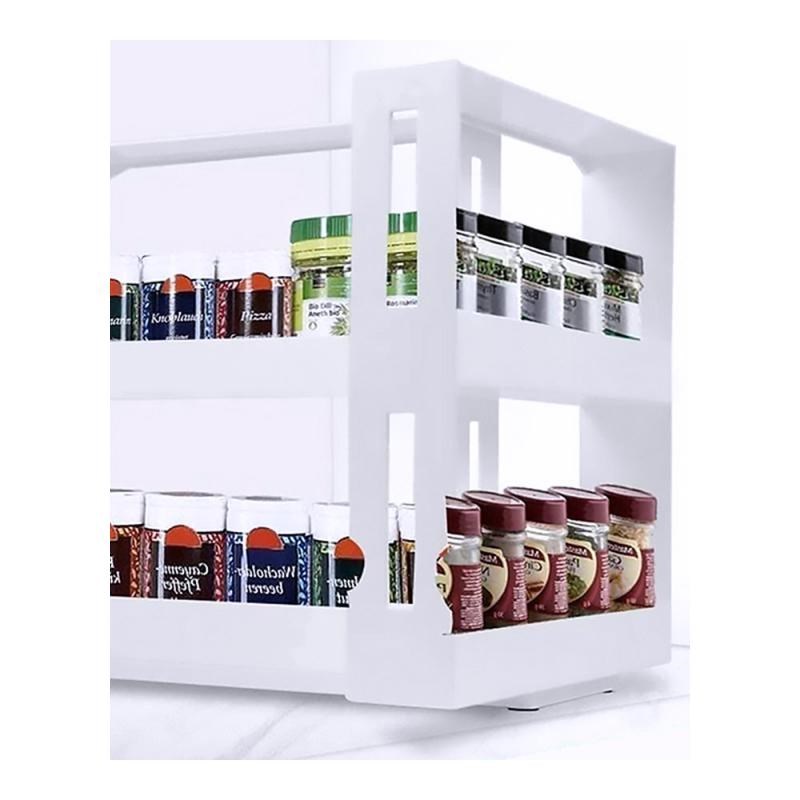 1Set Multifunction Rotating Jars Spice Rack Bottle Storage W