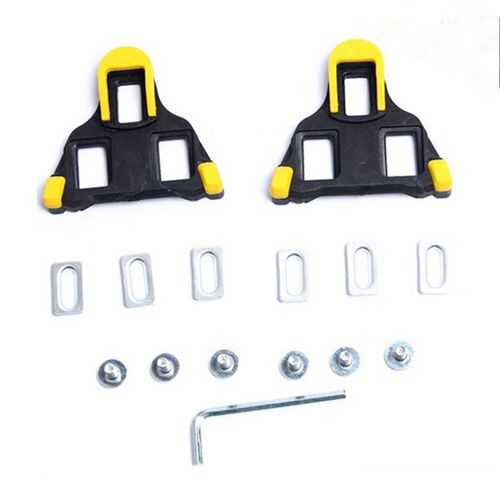 One set 2 x Bicycle Bike Self-locking Pedal Cleats Set Yello