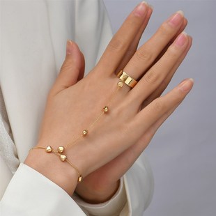 新品 Pendant Link Bracelet Connected Heart Chain Gold Simple