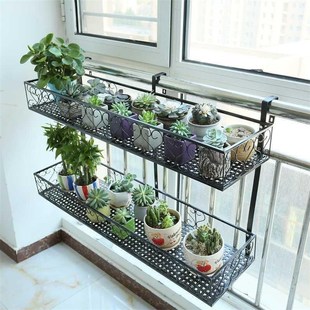 多肉绿萝花架j 壁挂护栏阳台花盆架壁挂式 窗台铁艺悬挂式 花架欧式