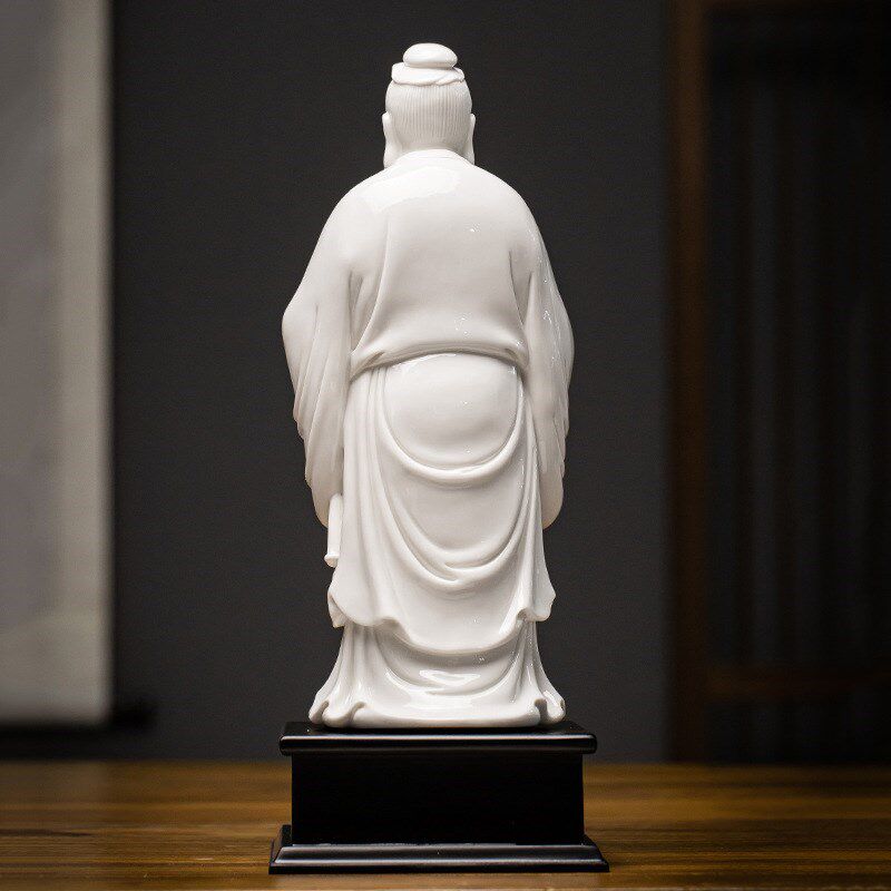 陶瓷孔子摆件白瓷人物雕像孔夫子像雕塑书房客厅酒柜送老师纪念品