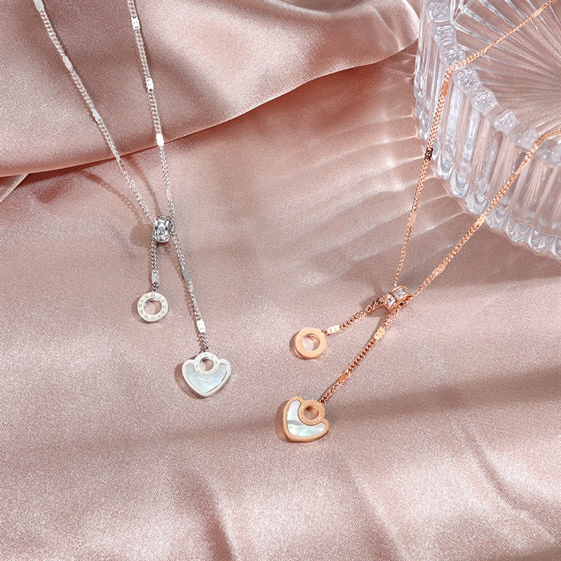 推荐2020 new women Chain Necklace girlfriend gift玫瑰金色项