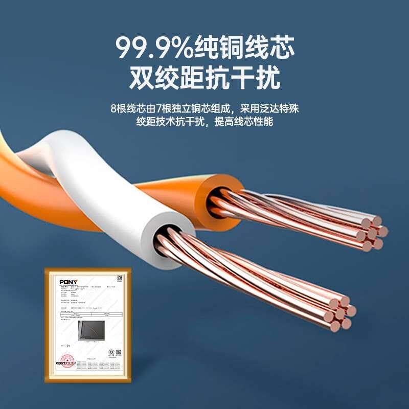 泛达六类七类成品网线非脑u屏蔽超家用电线万细兆高速网线1米跳线