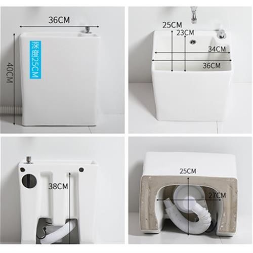 阳台小号陶瓷拖把池家用洗墩布池卫生间超窄拖帕池迷你拖布池侧排