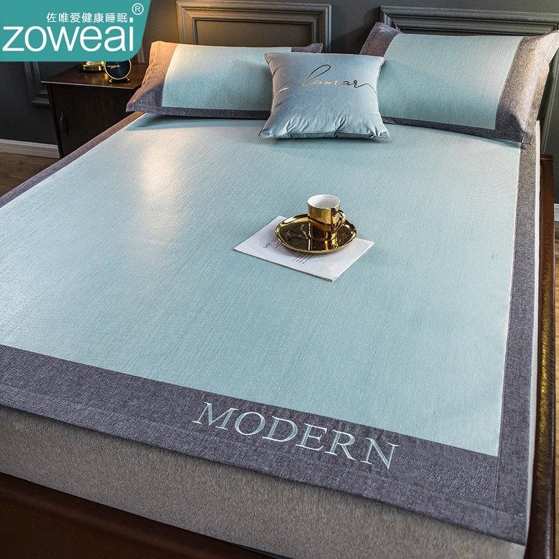 新款2023新款冰丝凉席床笠款三件套可水洗机洗夏季天空调席子床单,床上用品,冰丝席,淘宝优惠券,粉丝福利购,淘宝优惠卷