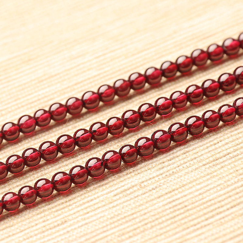 新品Natural claret 7A Garnet loose beads bracelet female Cry