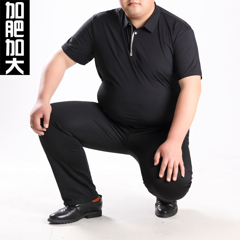 弹力大码男裤子j加肥加大夏季薄款冰丝胖子西裤男宽松男士休闲长