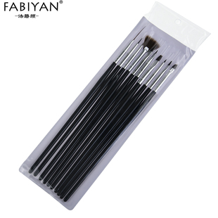 Nail Acrylic Art Fan Design Brush Liner 新品 Dotting 10Pcs