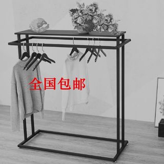 简约服装店中岛i架展示架男女装双排中间货架双杠侧挂落地式挂衣