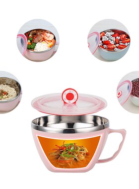 Anti-scalding anti-fall insulat stainless steel noodle bowl