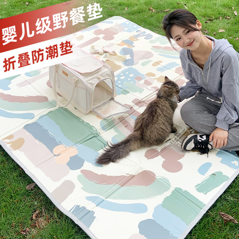 春游野餐防潮垫户外露营加厚折叠午睡沙滩垫便携婴儿帐篷地垫